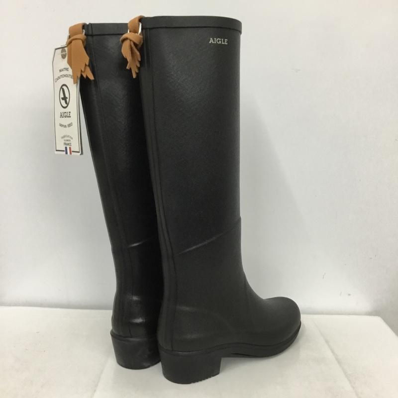 エーグル AIGLE 長靴、レインシューズ 長靴、レインシューズ ZZF8408 ミスジュリエットA ラバーブーツ 35 ロゴ、文字 黒 / ブラック / レディース USED 古着 中古 10135769
