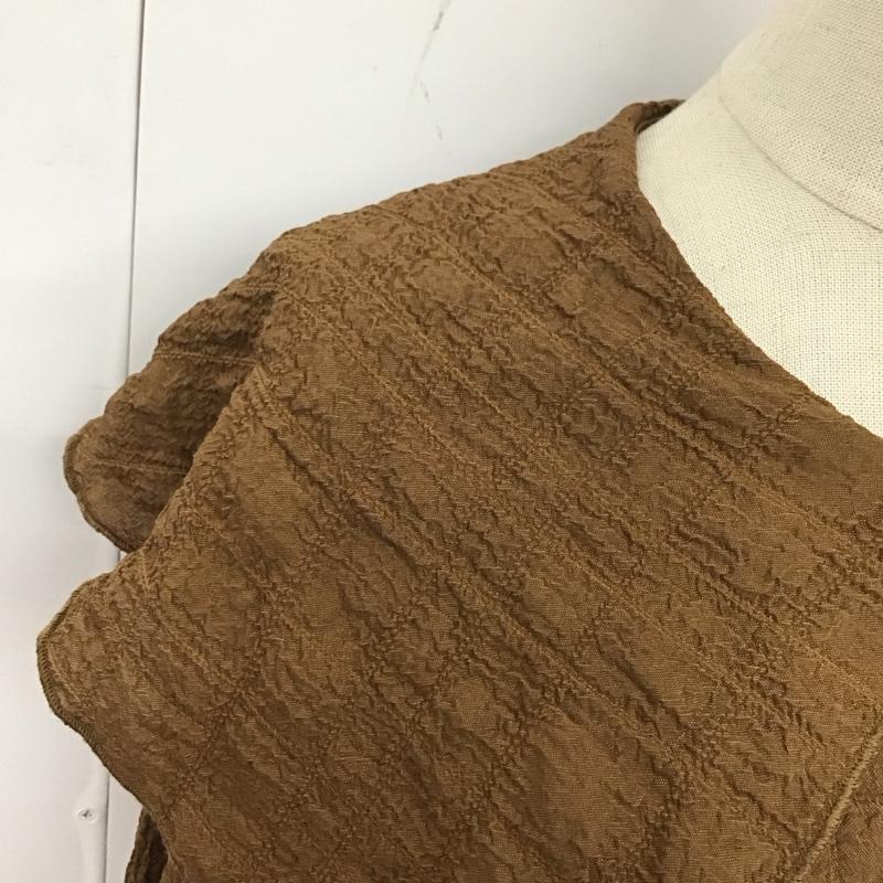 エヘカソポ ehka sopo シャツ、ブラウス 長袖 FREE 無地 茶 / ブラウン / レディース USED 古着 中古 10122208