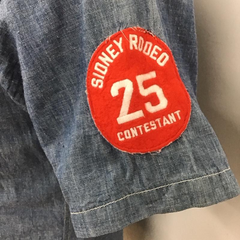 ザリアルマッコイズ THE REAL McCOY S シャツ、ブラウス 半袖 半袖シャツ カラーシャツ 半袖カットソー プリントシャツ ロゴ、文字 インディゴ / インディゴ /  メンズ USED 古着 中古 10113101