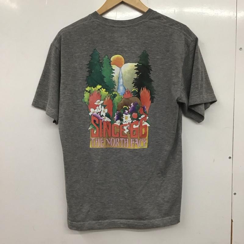 ザノースフェイス THE NORTH FACE Tシャツ 半袖 nt32105 Tシャツ 半袖カットソー プリントTシャツ M ロゴ、文字 灰 / グレー / メンズ USED 古着 中古 10139553
