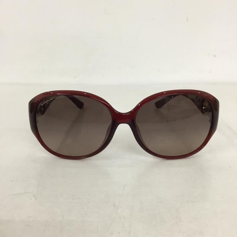 サルヴァトーレフェラガモ Salvatore Ferragamo めがね・サングラス サングラス ロゴ、文字 えんじ / ワインレッド / レディース USED 古着 中古 10131713