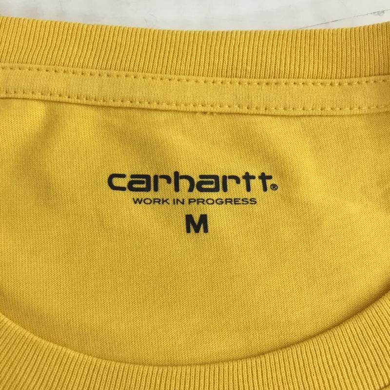 カーハート Carhartt カットソー 長袖 長袖カットソー クルーネックカットソー ロングスリーブカットソー M ロゴ、文字 黄 / イエロー / メンズ USED 古着 中古 10120806