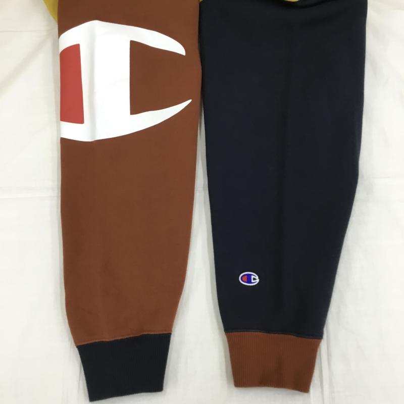チャンピオン Champion トレーナー 長袖 FREE ロゴ、文字 黄 / イエロー / X 茶 / ブラウン / X 紺 / ネイビー / メンズ USED 古着 中古 10134382