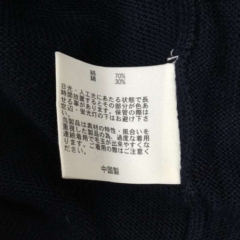 ブルックスブラザーズ BROOKS BROTHERS ニット、セーター 長袖 シルク コットン 襟付き M 無地 紺 / ネイビー / メンズ USED 古着 中古 10112878