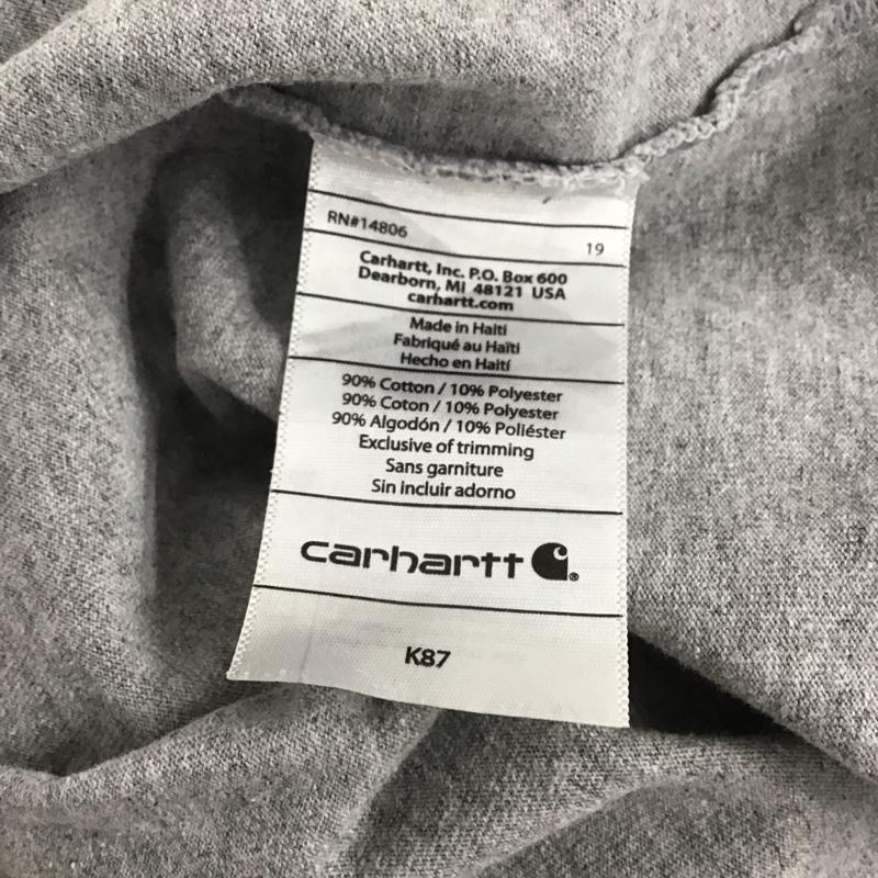 カーハート Carhartt Tシャツ 半袖 半袖カットソー プリントTシャツ クルーネックカットソー XXL ロゴ、文字 灰 / グレー / メンズ USED 古着 中古 10131236