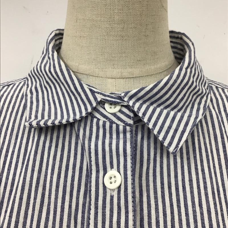 ユーエスポロアッスン U.S.POLO ASSN. シャツ、ブラウス 半袖 PLL12720WG WEGO別注 ビッグシルエットシャツ FREE ストライプ 白 / ホワイト / X 紺 / ネイビー / レディース USED 古着 中古 10116487