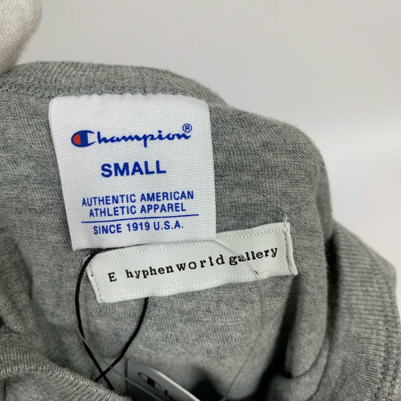 チャンピオン Champion Tシャツ 半袖 イーハイフンワールドギャラリー E hyphen world gallery×チャンピオン champion コラボ S 無地 灰 / グレー / レディース USED 古着 中古 10011846