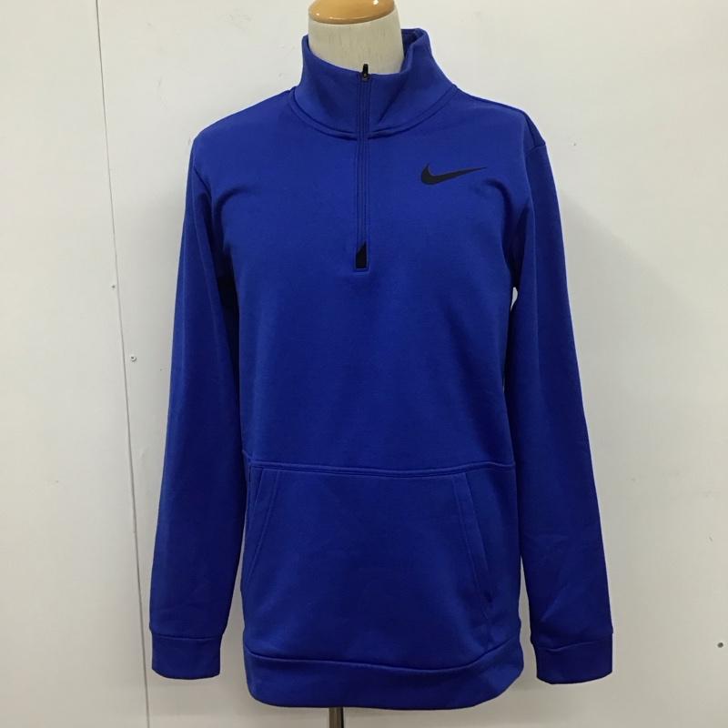 ナイキ NIKE カットソー 長袖 cu6217-480 ThermaDri-Fitプルオーバー スポーツウェア 長袖カットソー S ロゴ、文字 青 / ブルー / メンズ USED 古着 中古 10107992