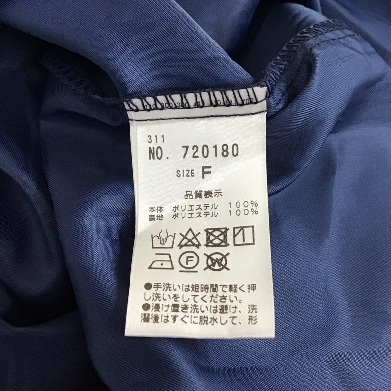 ナチュラルクチュール natural couture ワンピース ロングスカート 720180 五分袖 Vネック FREE 花柄 紺 / ネイビー / レディース USED 古着 中古 10115508