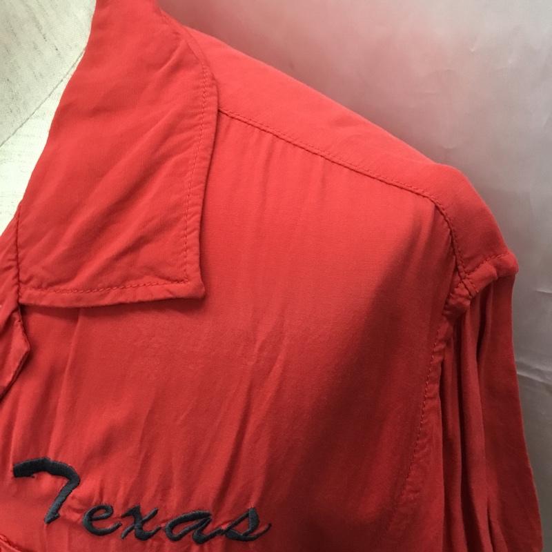 古着 USED シャツ、ブラウス 半袖 半袖シャツ カラーシャツ 半袖カットソー アロハシャツ ボーリングシャツ L ロゴ、文字 赤 / レッド /  メンズ USED 古着 中古 10108722