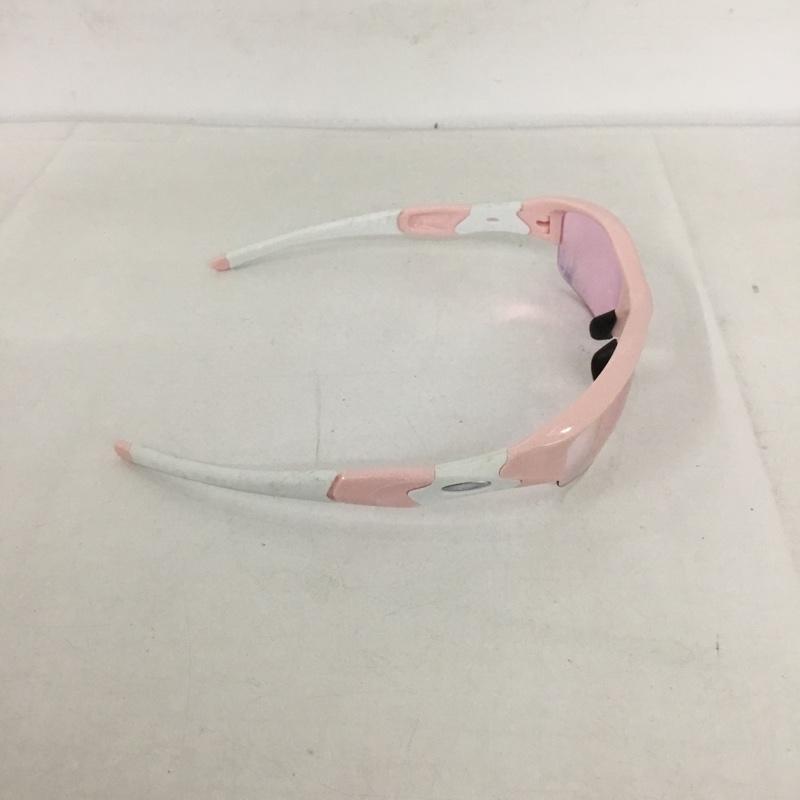 オークリー OAKLEY めがね・サングラス サングラス 03-886J FLAK JACKET スポーツサングラス ミラーレンズ 箱有 ロゴ、文字 桃 / ピンク / X 白 / ホワイト / メンズ USED 古着 中古 10129379