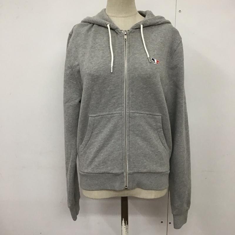 メゾンキツネ MAISON KITSUNE パーカー 長袖 AW00304KM0001 ジップパーカー S 無地 灰 / グレー / レディース USED 古着 中古 10124032