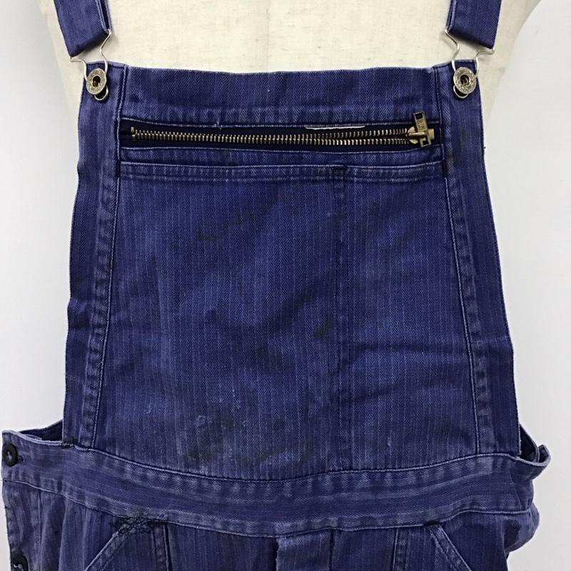 古着 USED サロペット・オーバーオール サロペット、オーバーオール オーバーオール オールインワン ワイドパンツ カジュアルパンツ ストライプ 青 / ブルー /  メンズ USED 古着 中古 10122771