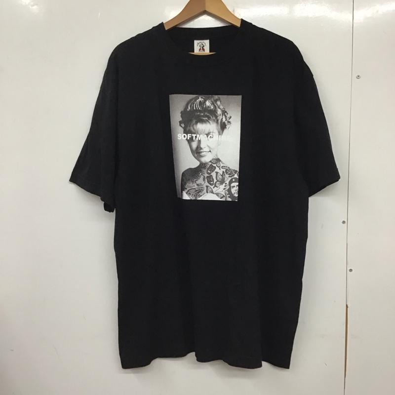 ソフトマシーン Softmachine Tシャツ 半袖 半袖カットソー プリントTシャツ クルーネックカットソー XXL プリント 黒 / ブラック / メンズ USED 古着 中古 10137638