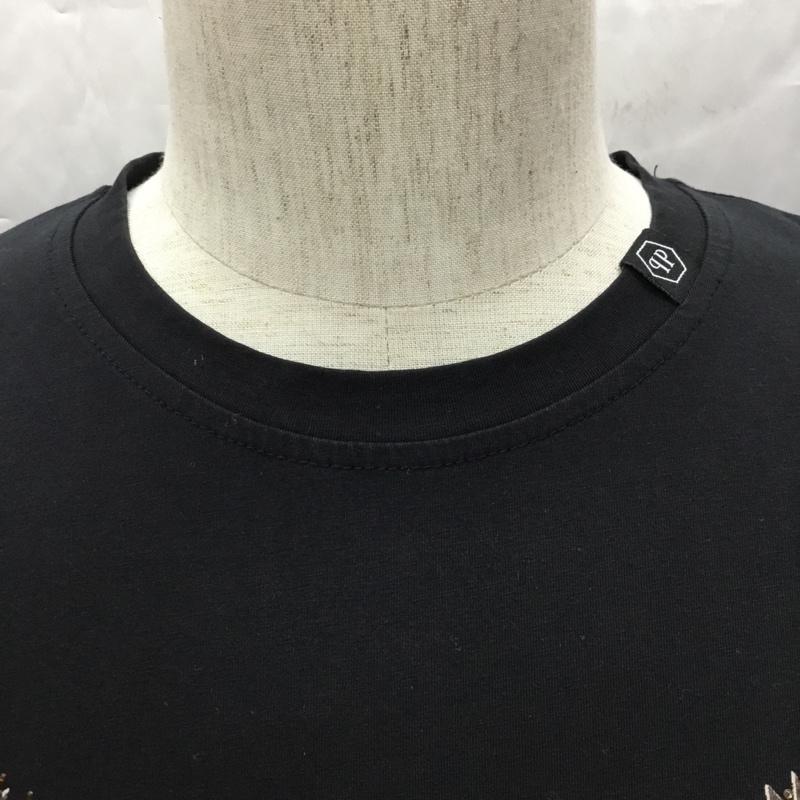 フィリッププレイン PHILIPP PLEIN Tシャツ 半袖 半袖カットソー プリントTシャツ クルーネックカットソー L プリント 黒 / ブラック /  メンズ USED 古着 中古 10109297