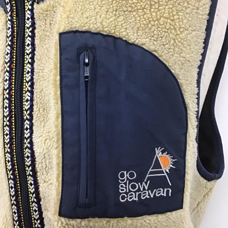 ゴースローキャラバン go slow caravan ベスト ベスト ジップアップベスト フリースベスト ノースリーブカットソー 3 ロゴ、文字 ベージュ / ベージュ / メンズ USED 古着 中古 10108011