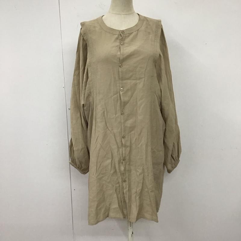 ローリーズファーム LOWRYS FARM カットソー 長袖 LF620147TS ソデタックブラウスLS チュニックブラウス 前後着 2WAY FREE 無地 ベージュ / ベージュ / レディース USED 古着 中古 10112337
