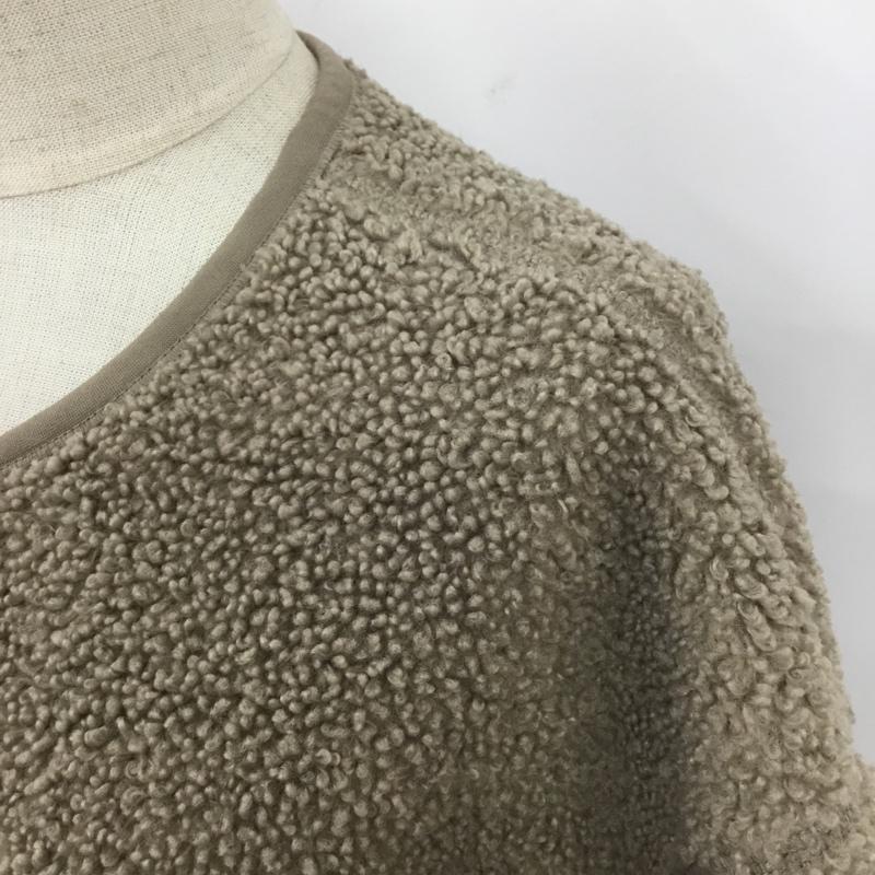 ユニクロ UNIQLO ジャケット、上着 ジャケット、ブレザー 241-408760 フリースノーカラージャケット アウター 長袖ジャケット L 無地 茶 / ブラウン / レディース USED 古着 中古 10110301