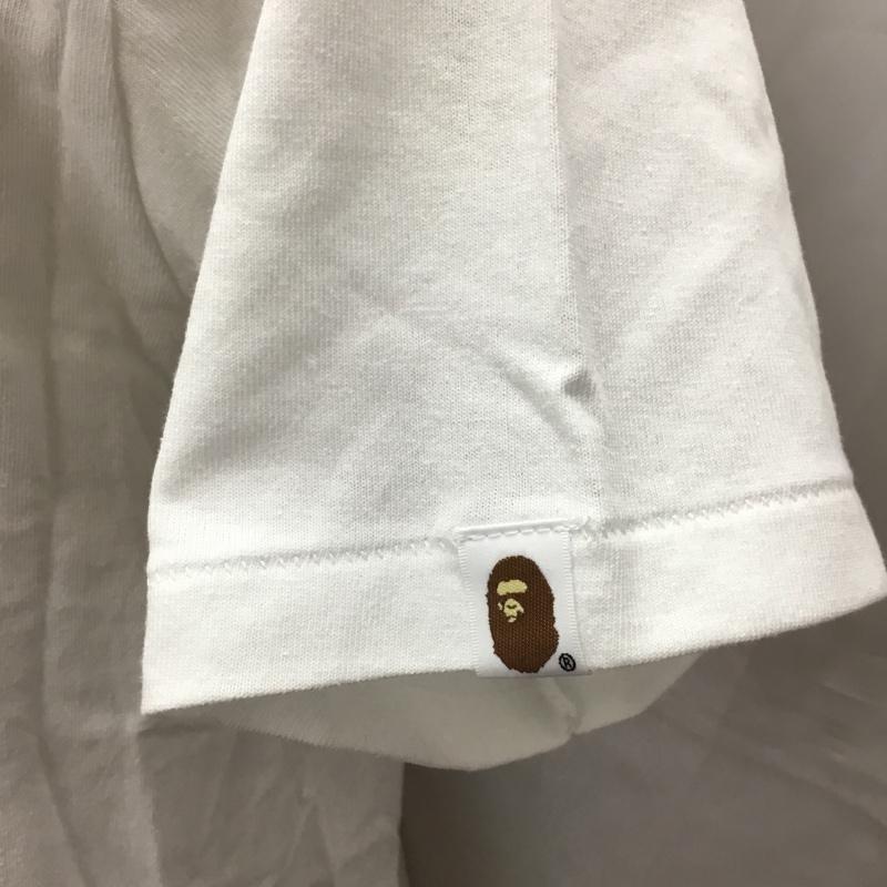 ベイプ BAPE Tシャツ 半袖 半袖カットソー プリントTシャツ クルーネックカットソー M ロゴ、文字 白 / ホワイト /  メンズ USED 古着 中古 10111289