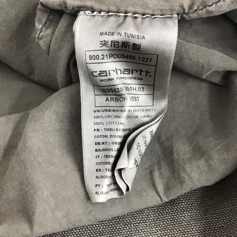 カーハート Carhartt ベスト ベスト ジップアップベスト ノースリーブカットソー アウター M ロゴ、文字 灰 / グレー / メンズ USED 古着 中古 10151126