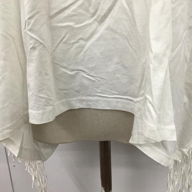 ニコアンド niko and... カットソー 半袖 MN73TC07SB フリンジ ポンチョ 無地 白 / ホワイト / レディース USED 古着 中古 10123099