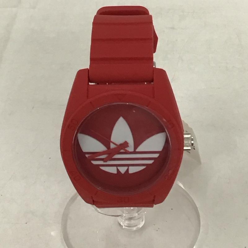アディダス adidas 腕時計 アナログ(クォーツ式) ADH6168 SANTIAGO ロゴ、文字 赤 / レッド / メンズ USED 古着 中古 10135221