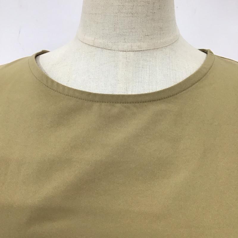 グリーンレーベルリラクシング green label relaxing カットソー 長袖 3511-137-1442 ソデ タック ペプラム ブラウス 無地 ベージュ / ベージュ / レディース USED 古着 中古 10116323