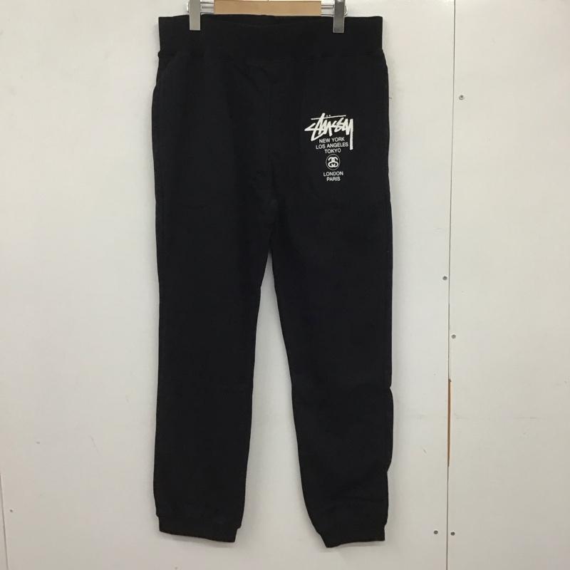 ステューシー STUSSY パンツ ワークパンツ、ペインターパンツ ワイドパンツ カジュアルパンツ ワークパンツ スウェットパンツ L ロゴ、文字 黒 / ブラック / メンズ USED 古着 中古 10134064