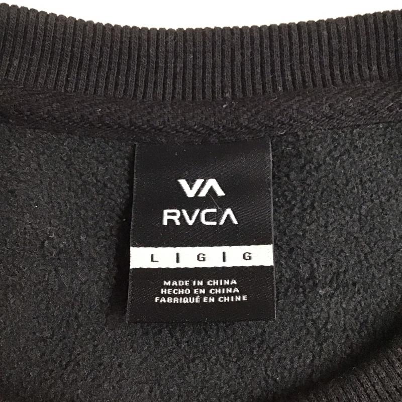 ルーカ RVCA トレーナー 長袖 ba042008 長袖トレーナー スウェット クルーネック リブスウェットカットソー L ロゴ、文字 黒 / ブラック /  メンズ USED 古着 中古 10119996