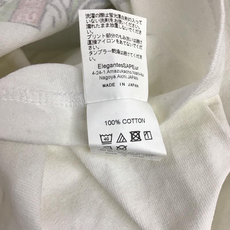サプール SAPEur Tシャツ 半袖 半袖カットソー プリントTシャツ クルーネックカットソー L プリント 白 / ホワイト / メンズ USED 古着 中古 10126427
