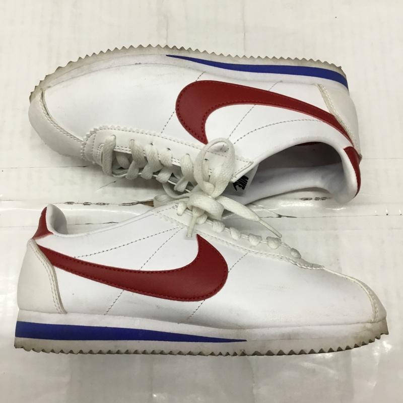 ナイキ NIKE スニーカー スニーカー 807471-103 WMNS CLASSIC CORTEZ LEATHER 23cm 23.0cm ロゴ、文字 白 / ホワイト / X 赤 / レッド / X 青 / ブルー / レディース USED 古着 中古 10119566