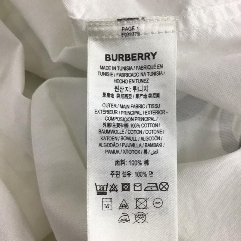 バーバリーロンドン Burberry London シャツ、ブラウス 長袖 長袖シャツ カジュアルシャツ カラーシャツ プリントシャツ L ロゴ、文字 白 / ホワイト / メンズ USED 古着 中古 10111094