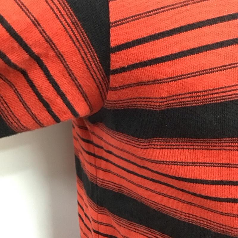 クーティー COOTIE Tシャツ 半袖 半袖カットソー プリントTシャツ クルーネックカットソー L ボーダー柄 黒 / ブラック / X 赤 / レッド /  メンズ USED 古着 中古 10113142