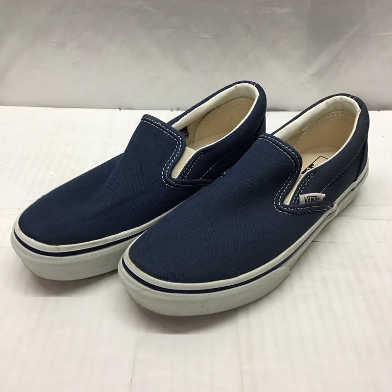 バンズ VANS スニーカー スニーカー V98CLA SLIP ON スリッポン 23.5cm 23.5cm ロゴ、文字 紺 / ネイビー / X 白 / ホワイト / レディース USED 古着 中古 10118868