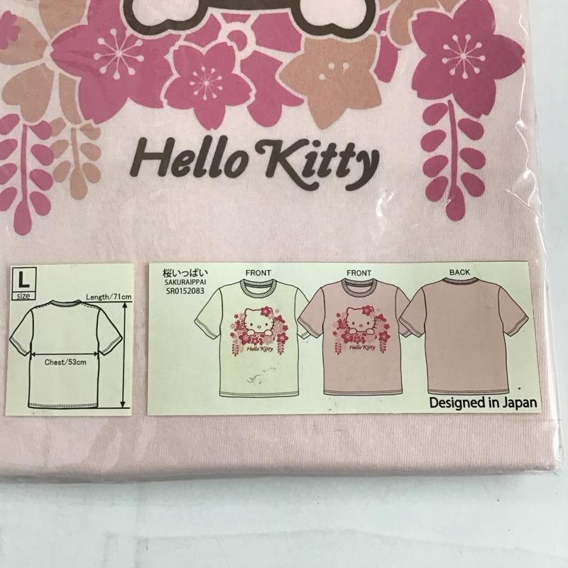 豊天商店 ぶーでんしょうてん Tシャツ 半袖 桜いっぱい L プリント X キャラクター 桃 / ピンク / レディース USED 古着 中古 10127644