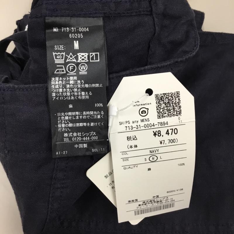 シップス SHIPS パンツ ショートパンツ M 無地 紺 / ネイビー / メンズ USED 古着 中古 10108754