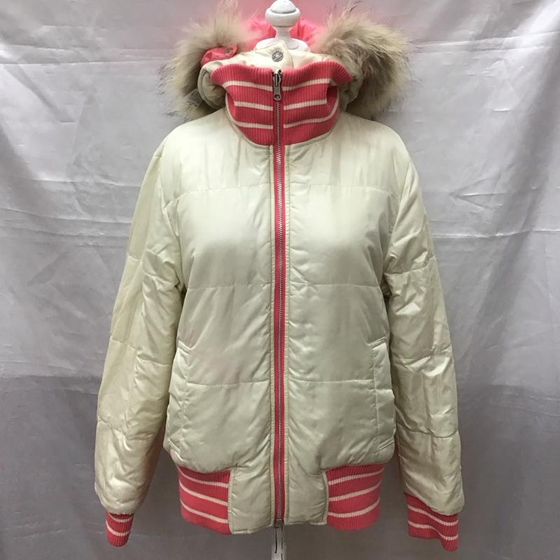 トミーヒルフィガー TOMMY HILFIGER ジャケット、上着 ジャンパー、ブルゾン 124-611100-820 リバーシブル 中綿 ファー 0 ロゴ、文字 桃 / ピンク / X アイボリー / アイボリー / レディース USED 古着 中古 10116955