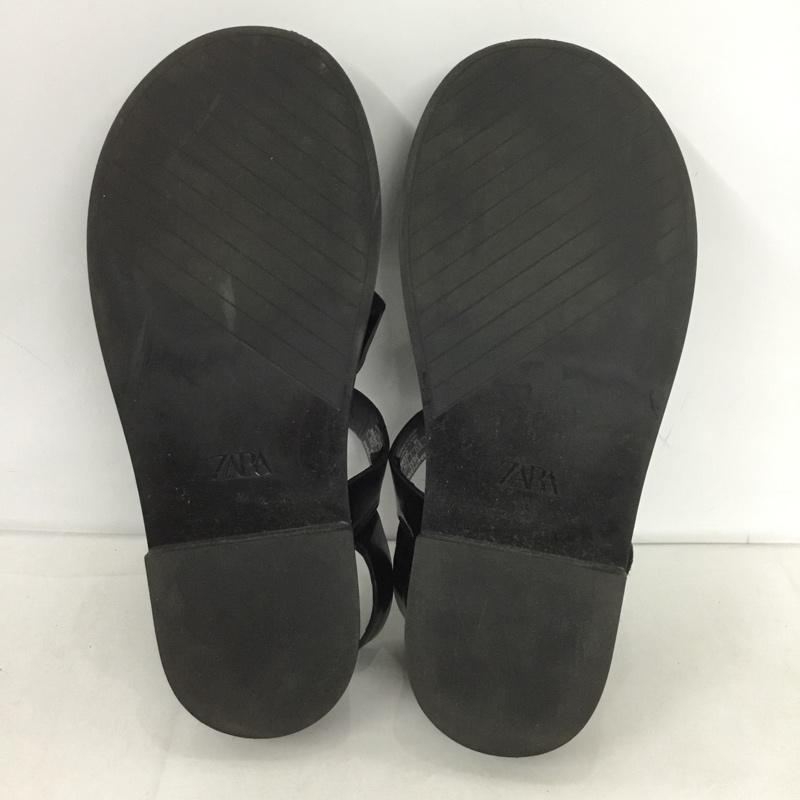 ザラ ZARA サンダル サンダル 3504 710 040 グルカサンダル EU38 無地 黒 / ブラック / レディース USED 古着 中古 10133188