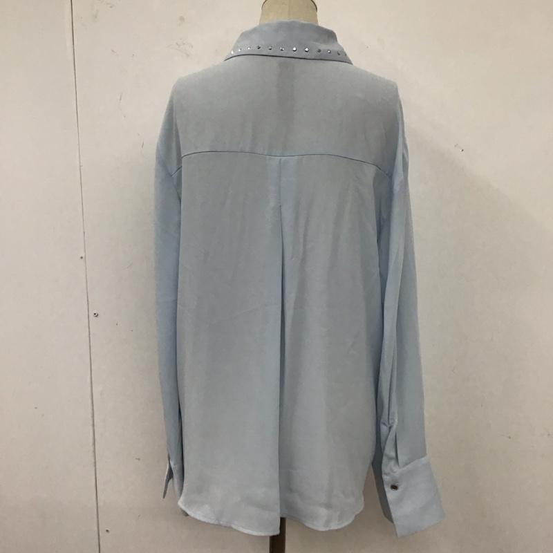 ザラ ZARA シャツ、ブラウス 長袖 スタッズ ワークシャツ S 無地 水色 / ライトブルー / レディース USED 古着 中古 10120061