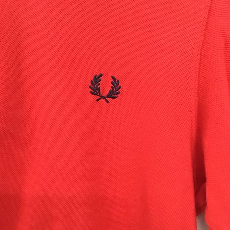 フレッドペリー FRED PERRY ポロシャツ 半袖 半袖ポロシャツ カラーシャツ 半袖カットソー 38 ロゴ、文字 赤 / レッド / メンズ USED 古着 中古 10136151