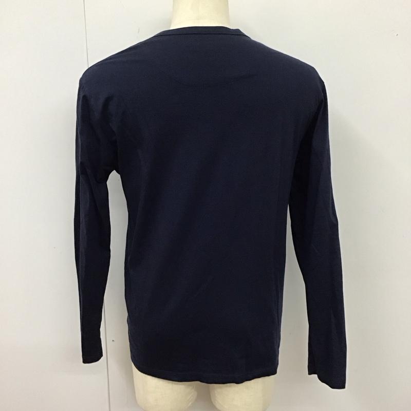バーバリーブラックレーベル BURBERRY BLACK LABEL カットソー 長袖 長袖カットソー Vネックカットソー ロングスリーブカットソー プリントTシャツ 3 ロゴ、文字 紺 / ネイビー / メンズ USED 古着 中古 10113916