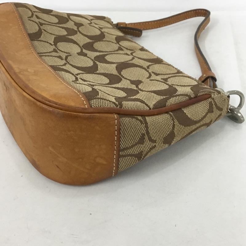 コーチ COACH ハンドバッグ ハンドバッグ F1J-6094 シグネチャー レザー切替 総柄 ベージュ / ベージュ / X 茶 / ブラウン / レディース USED 古着 中古 10137938