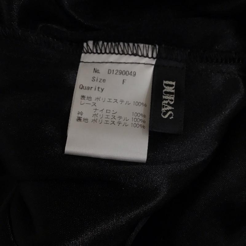 デュラス DURAS カットソー 長袖 長袖シャツ 長袖カットソー フレアシャツ FREE 花柄 黒 / ブラック / レディース USED 古着 中古 10117486