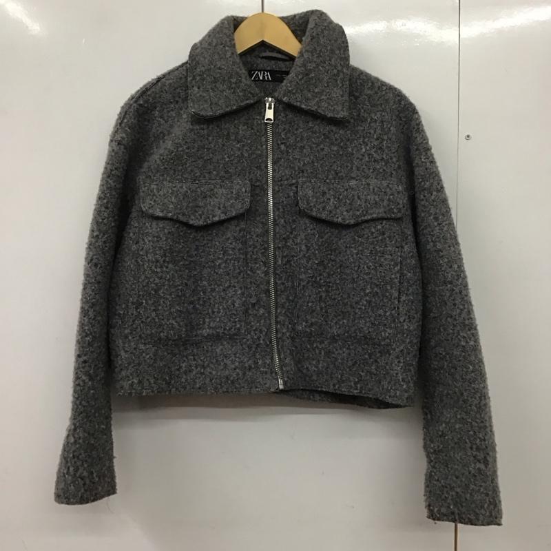 ザラ ZARA ジャケット、上着 ジャケット、ブレザー 3046/030/802 L 無地 灰 / グレー / レディース USED 古着 中古 10132216