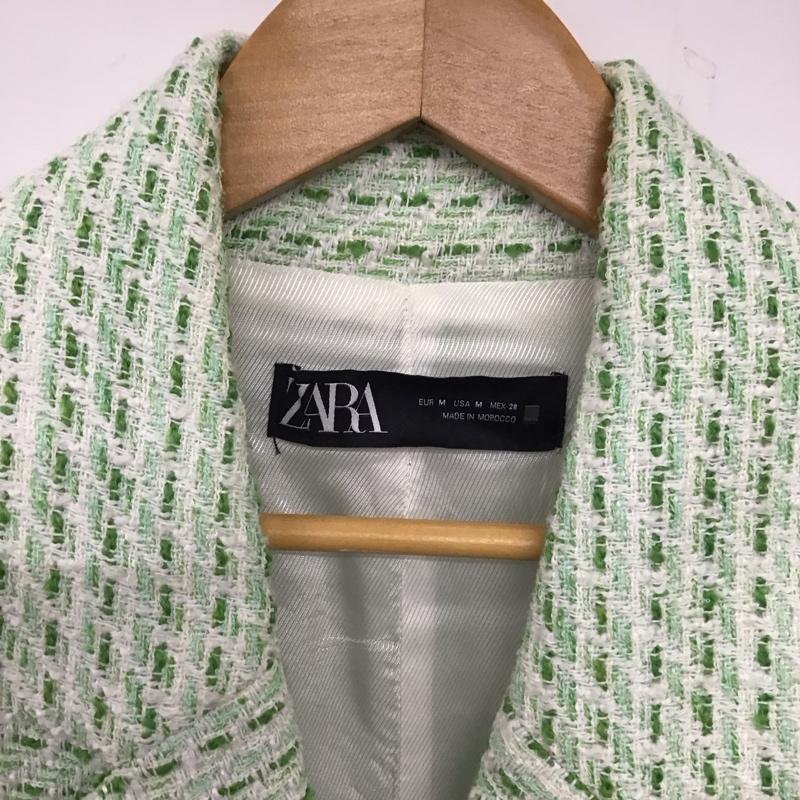 ザラ ZARA ベスト ベスト ベスト ノースリーブカットソー 前ボタン M 総柄 白 / ホワイト / X 緑 / グリーン / レディース USED 古着 中古 10136751
