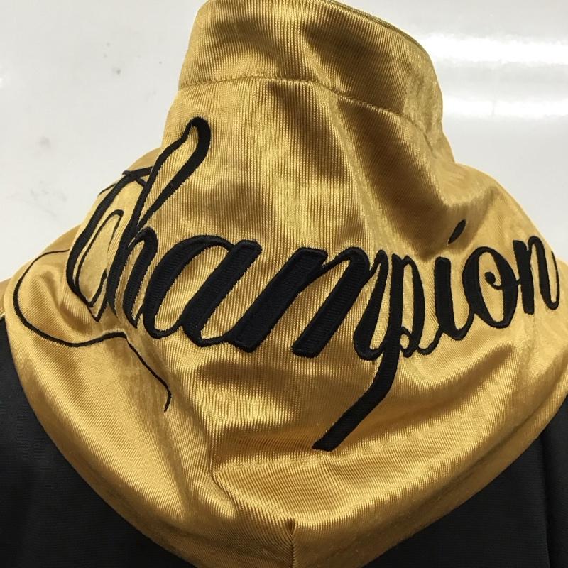 チャンピオン Champion ジャケット、上着 ジャンパー、ブルゾン cw1520 スポーツウェアー ウォームアップジップアップパーカー ロゴ、文字 黒 / ブラック / X 金 / ゴールド / メンズ USED 古着 中古 10119037