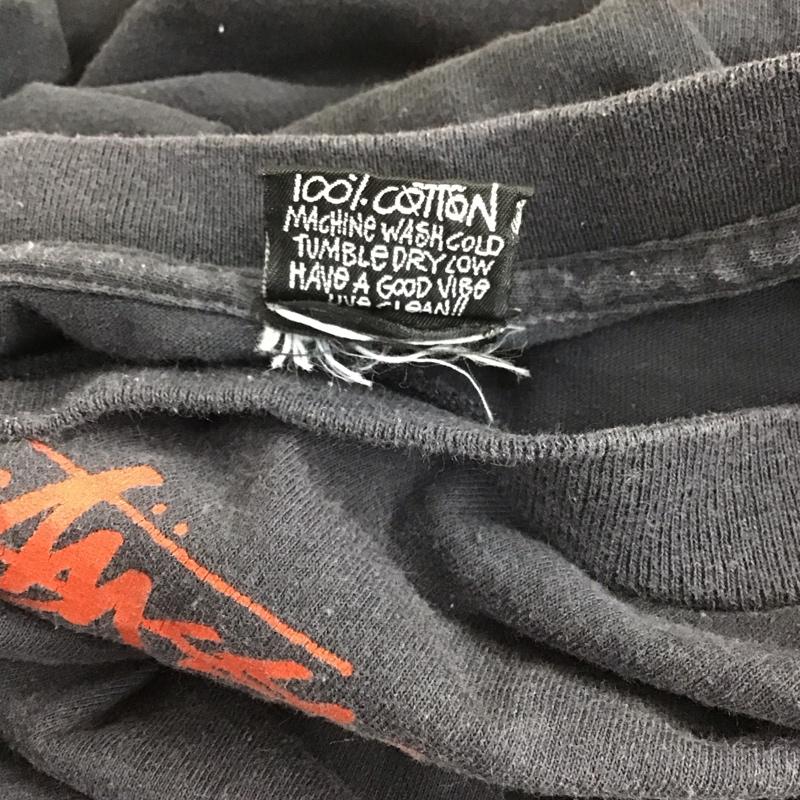 ステューシー STUSSY Tシャツ 半袖 クルーネック 80年代 ラスタライン L ロゴ、文字 黒 / ブラック / X 赤 / レッド / X 橙 / オレンジ / X 緑 / グリーン / メンズ USED 古着 中古 10107638