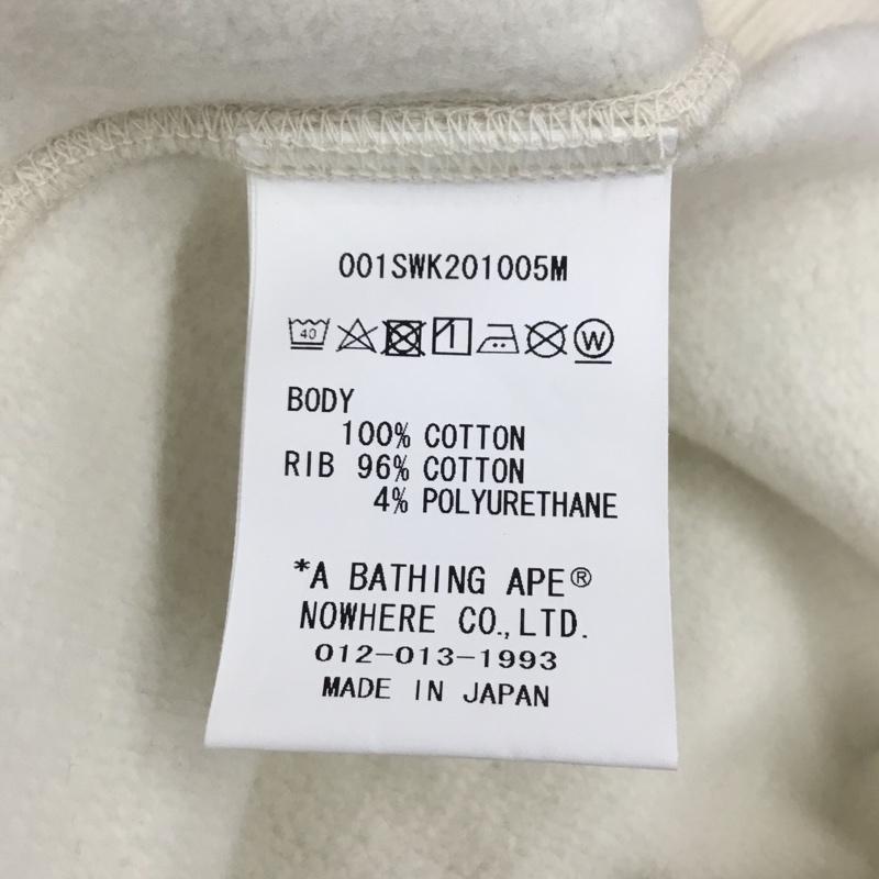 アベイシングエイプ A BATHING APE トレーナー 長袖 001SWK201005M APE SHALL NEVER KILL APE CREWNECK 裏起毛 L ロゴ、文字 アイボリー / アイボリー /  メンズ USED 古着 中古 10117078