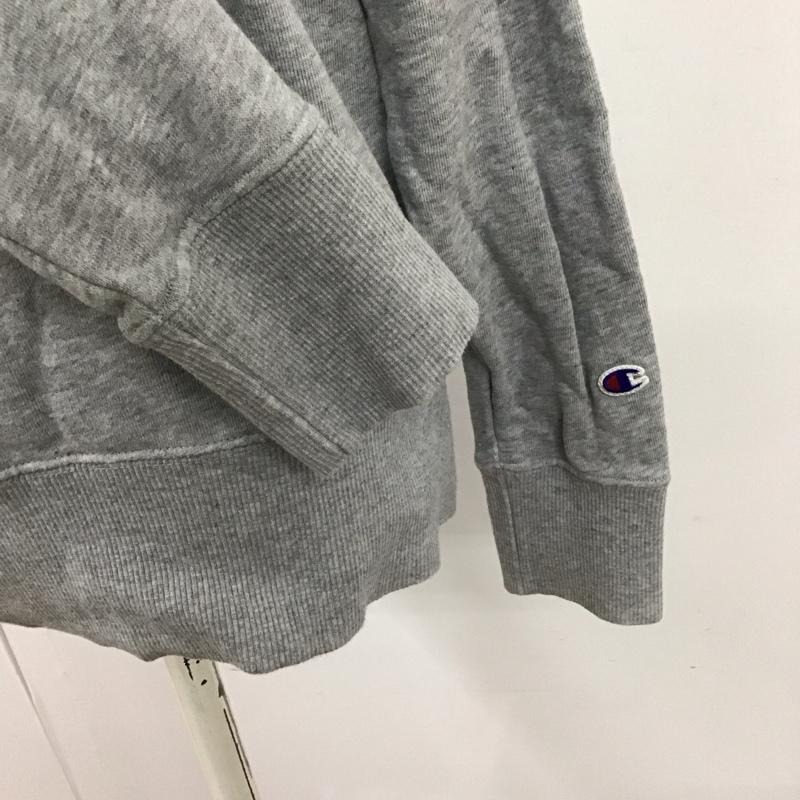 チャンピオン Champion トレーナー 長袖 CWSJ026 スウェット クルーネック 裏毛 M ロゴ、文字 灰 / グレー / レディース USED 古着 中古 10123048