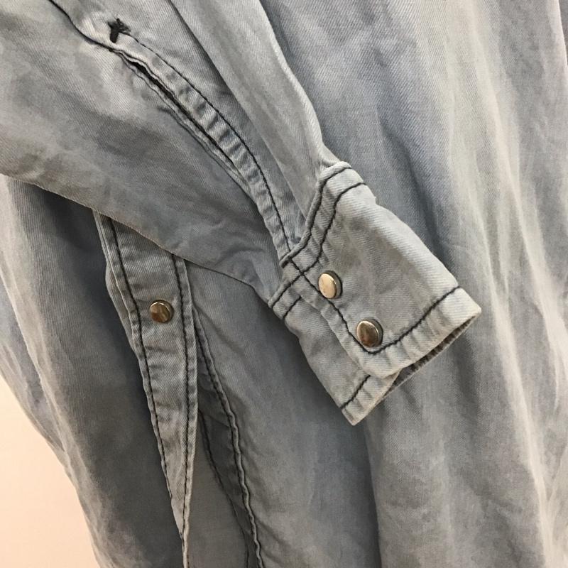 ディーゼル DIESEL シャツ、ブラウス 長袖 長袖シャツ カラーシャツ ジップアップポケットシャツ S 無地 インディゴ / インディゴ / レディース USED 古着 中古 10122506